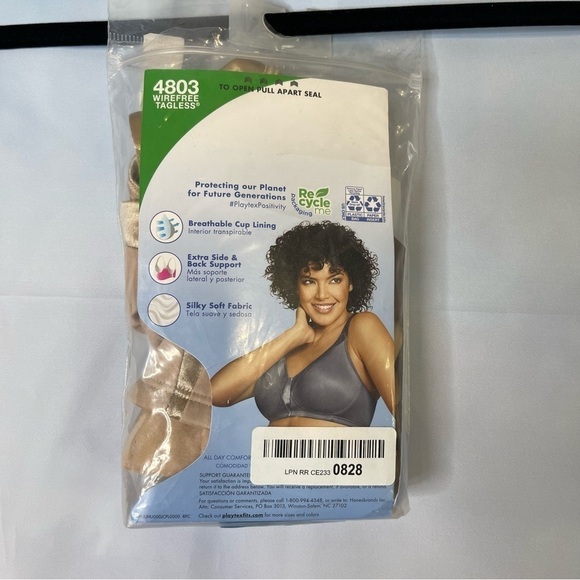 Playtex 18 hr silky, soft smoothing 38C nude bra wire free - Picture 4 of 8